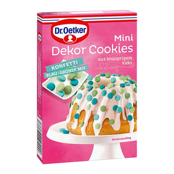 Mini Dekor Cookies Blau-Grüner Mix – Dr. Oetker