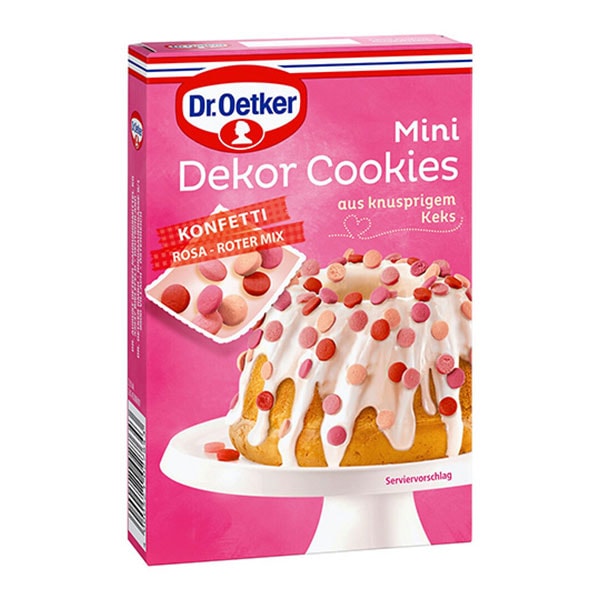 Mini Dekor Cookies Rosa-Roter Mix – Dr. Oetker