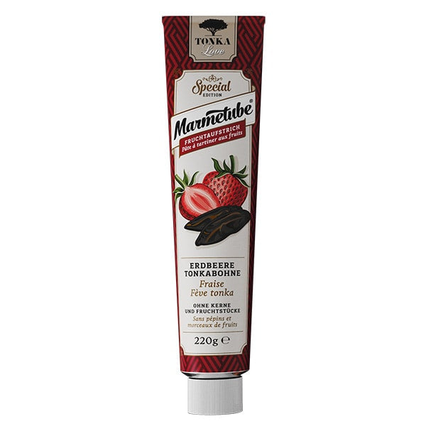 Premium-Fruchtaufstrich Erdbeere Tonkabohne – Marmetube