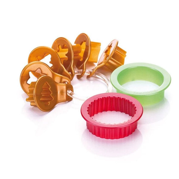 Tescoma - Weihnachtsausstecher für Linzer Plätzchen, 8er-Set