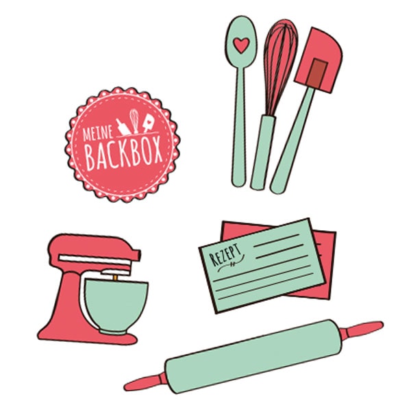 Kühlschrank Magnete mit süßen Back-Motiven – Meine Backbox