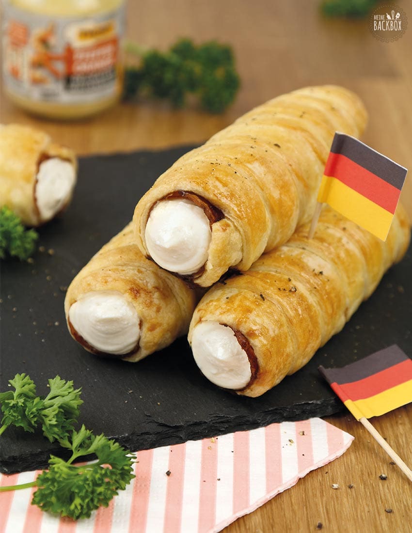 Pfeffer Orangen Rollen mit Frischkäse-Mayonnaise Füllung