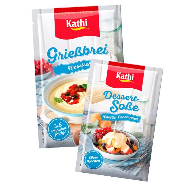 Kathi Dessert Soße und Grießbrei