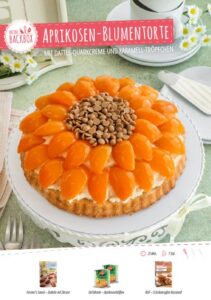 Rezeptkarte Aprikosen-Blumentorte
