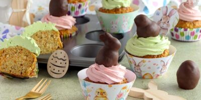 Rübli-Törtchen – Cupcakes mit süßen Oster Cake Pops als Dekoration