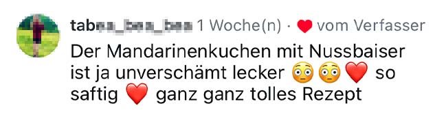 Mandarinenkuchen mit Nussbaiser: Kundenfeedback