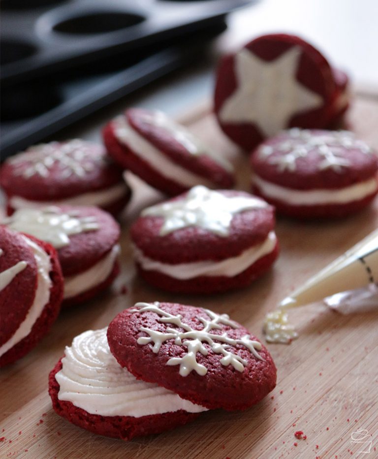 Glühwein Whoopie Pies mit Marshmallow-Vanille-Creme – Meine Backbox ♥