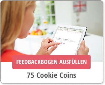 Cookie Coins sammeln: Feedbackbogen ausfüllen