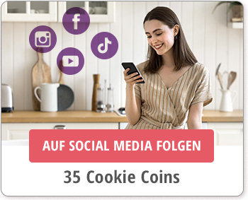 Cookie Coins sammeln: Auf Social Media folgen