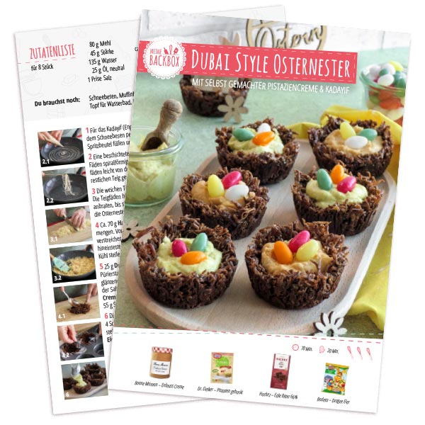Rezeptkarte zum Download: Dubai Style Osternester