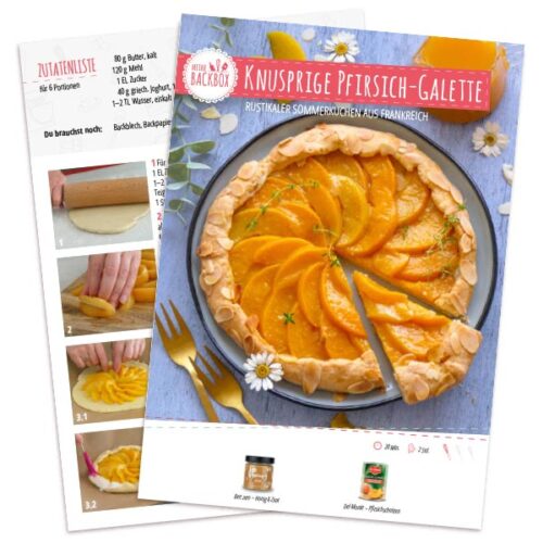 Rezeptkarte zum Download: Pfirsich-Galette