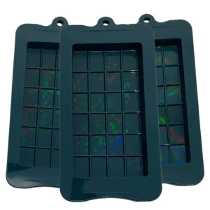 3er-Set Silikon Schokoformen mit holografischen Effekten